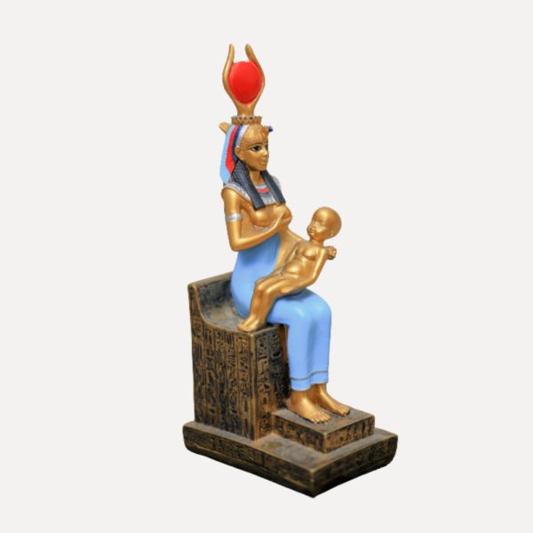 ISIS breastfeeding Horus, ISIS, Horus, pharaonic, ancient Egyptian, statues, polyester statues